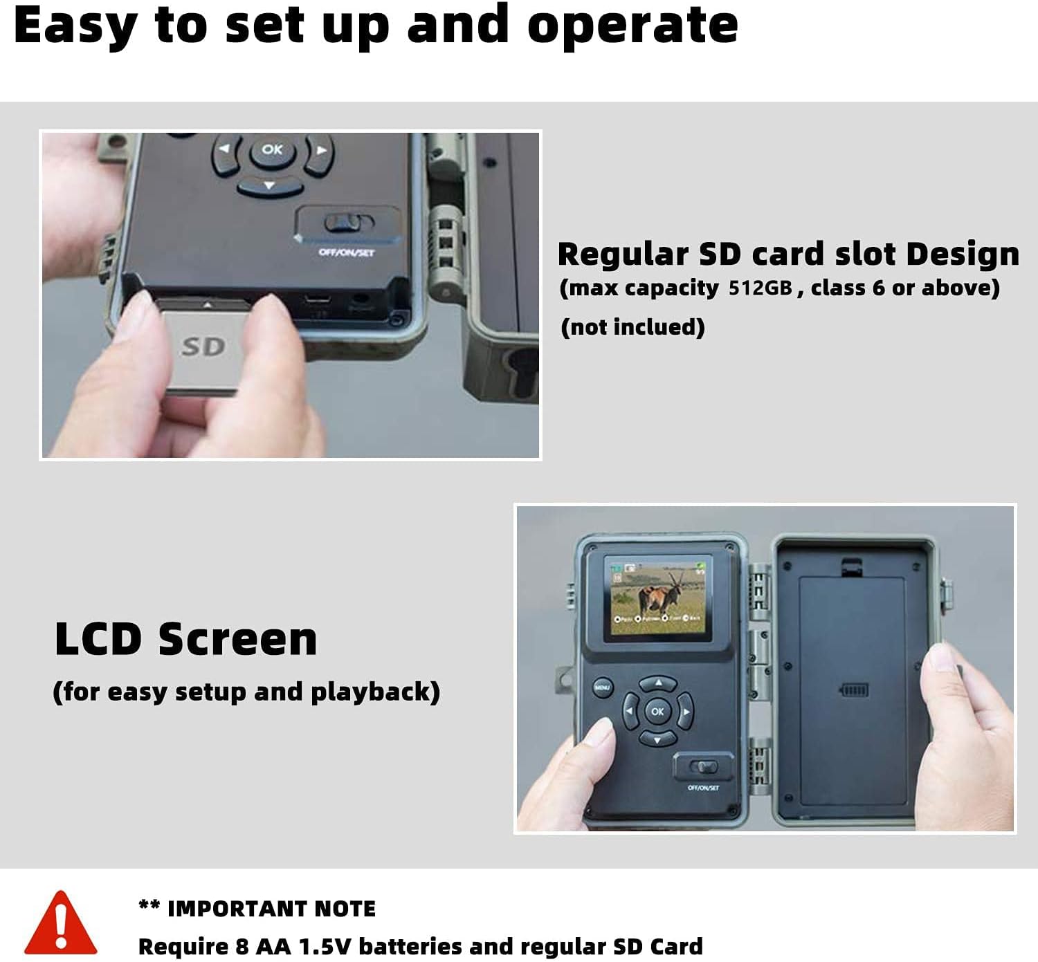 Professional Game & Deer Trail Camera with 100ft Night Vision 48MP Photo 1296P H.264 MP4 Video 0.1S Trigger Motion Activated Waterproof for Outdoor Wildlife Hunting & Home Farmlalnd Surveillance